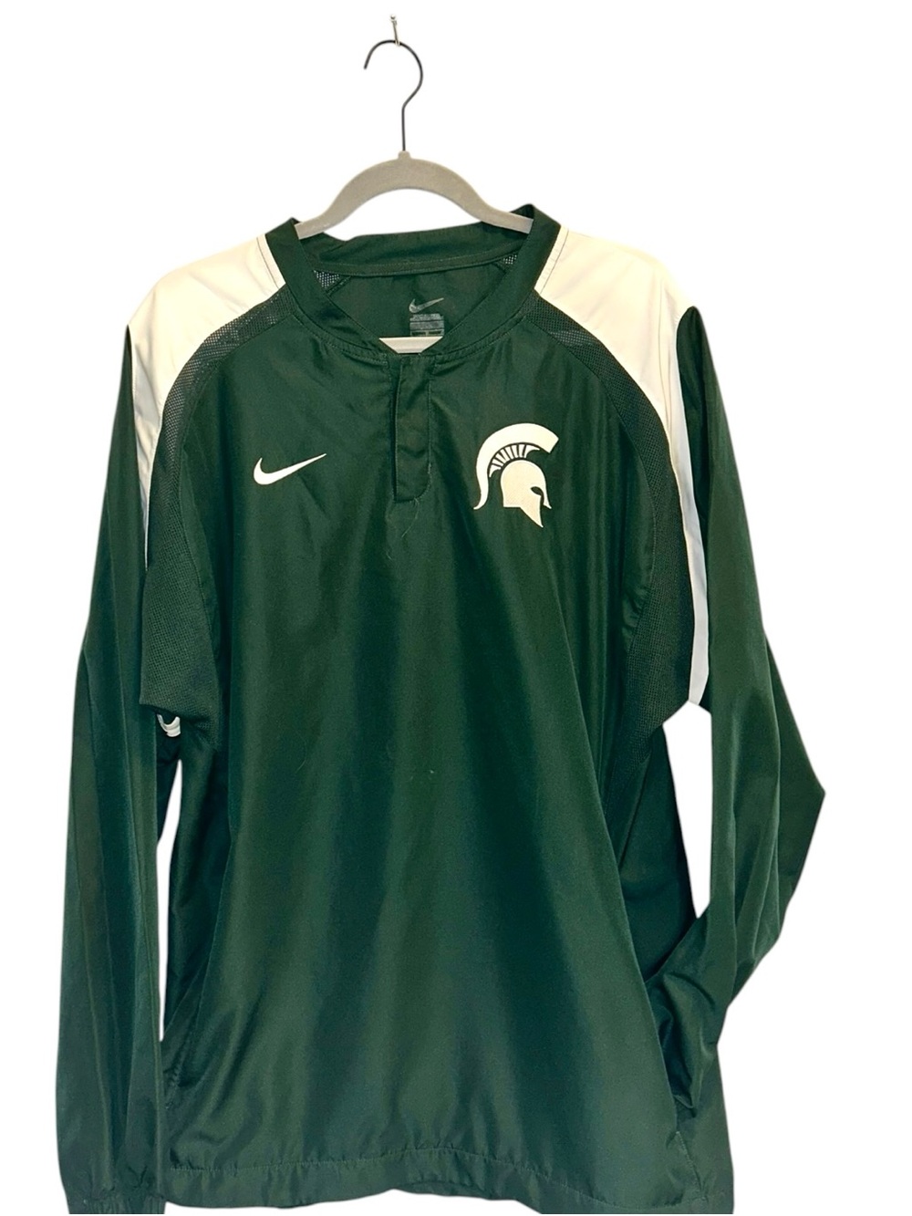 Nike Michigan State Spartans windbreaker Men's XL Pullover Jacket MSU Green